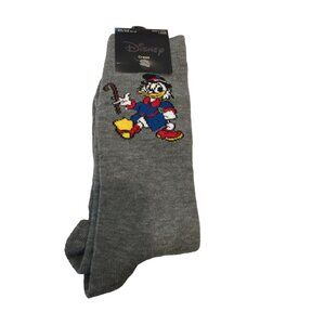 Disney Ducktales Scrooge McDuck Men's Crew Socks Size 6.5-12 Gray
